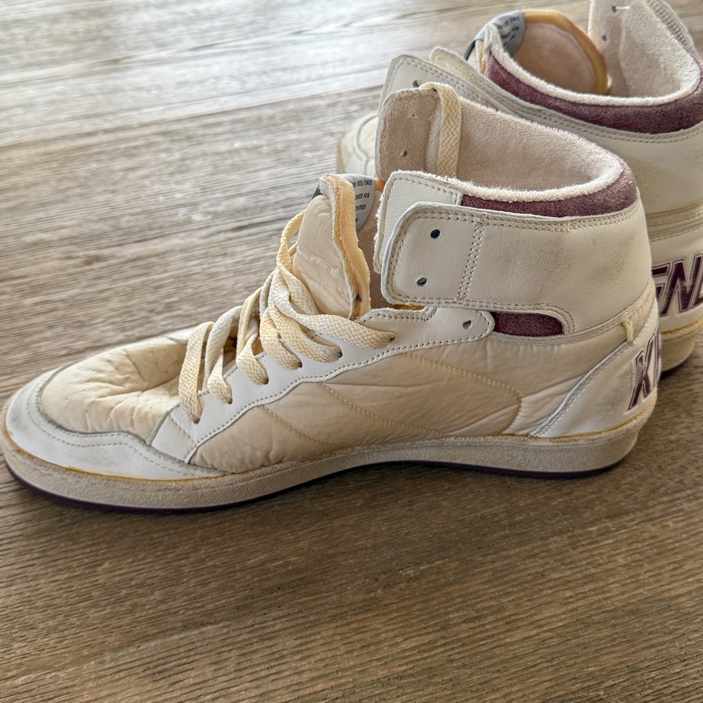 Golden Goose Men's High-Top Sneakers - Beige and Burgundy - Picture 6 of 10